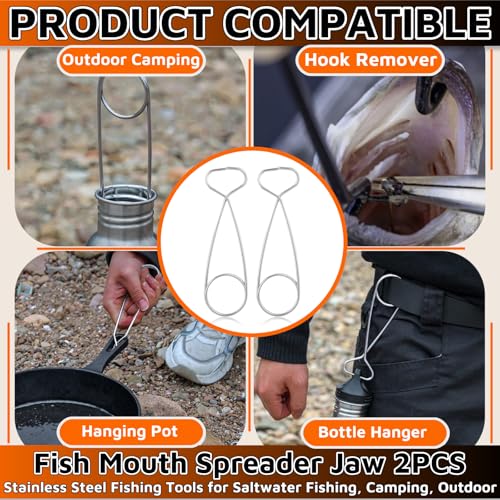 2PACK Fish Mouth Spreader Jaw，6 Inch Water Bottle Hanger Hook Rack，Fish Mouth Jaw Spreaders Portable Fishs Hook Remover To...