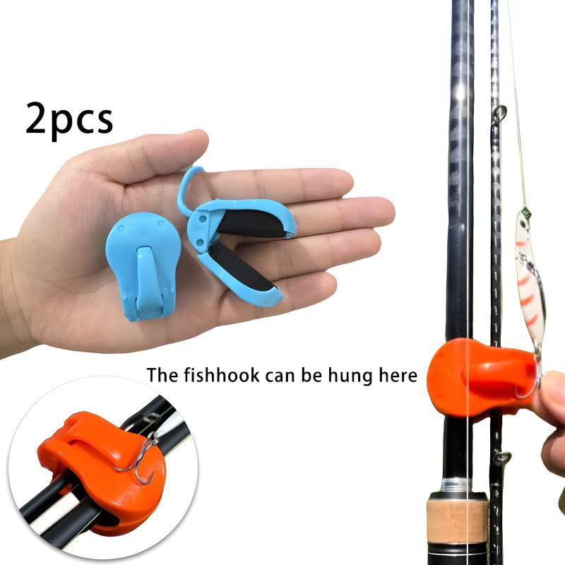 2Pcs Quick-Attach Fishing Rod Clip Tool-Free 1-Hand Holder for Freshwater Rods Storage Racks Secure Grip Tackle Organizer