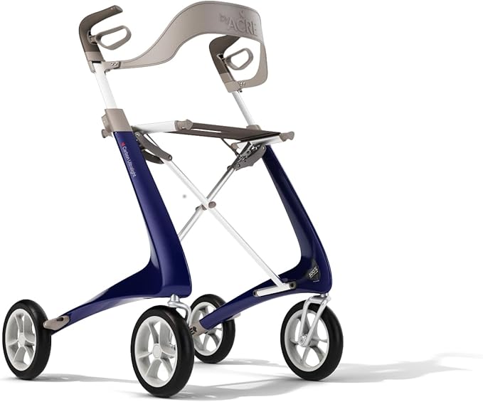 byACRE Ultralight Carbon Fiber Rollator with Backrest, Blue