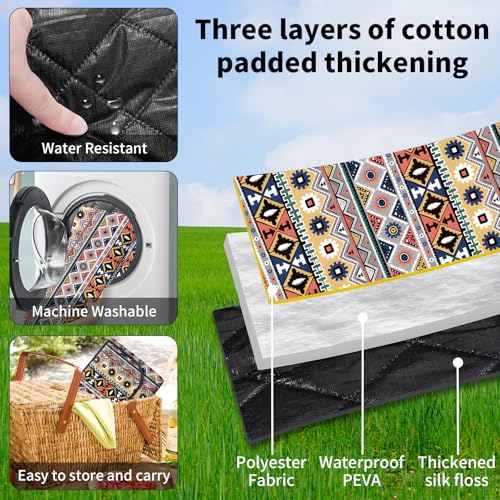 DUFFOBAN Picnic Blanket 80x80 Inch Waterproof Sandproof - Extra Large Collapsible Beach Mat for Outdoor, Camping, Travel -...