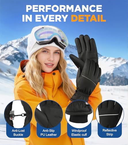 UMEWARM Winter Gloves Men Women Made with 3M Insulation, -20℉ GEANI-TEX Waterproof & Windproof Gloves for Cold Weather