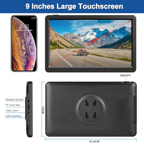 GPS Navigation for Car Truck Navigator - Navigation System 9 Inch Touchscreen, 2025 US/CA/MX Offline Maps Lifetime Free Up...