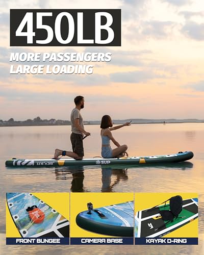 ESUP 11'6"x35" Extra Wide Inflatable Paddle Board, Big Size Stand up Paddleboards for 450lb/3 People/Family/Beginner/Yoga,...
