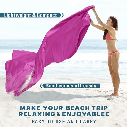 Beach Blanket 78''×110'' Suits 1-7 Adults Waterproof Sandproof Lightweight Oversized Large Picnic Mat Blanket for Beach Tr...