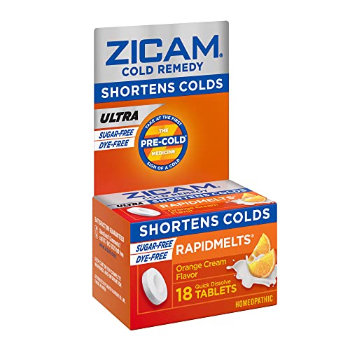 Zicam Cold Remedy Zinc Rapidmelts | Orange Cream Flavor | Shortens Cold Duration | Sugar-Free | Homeopathic