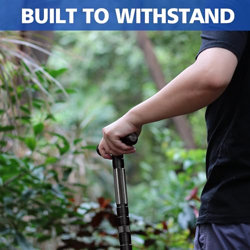 aiGear G2 Tactical Stick Hiking Walking Staff - Trekking Poles Outdoor Adjustable Hiking Stick for Camping Hiking 5-8 Tube...