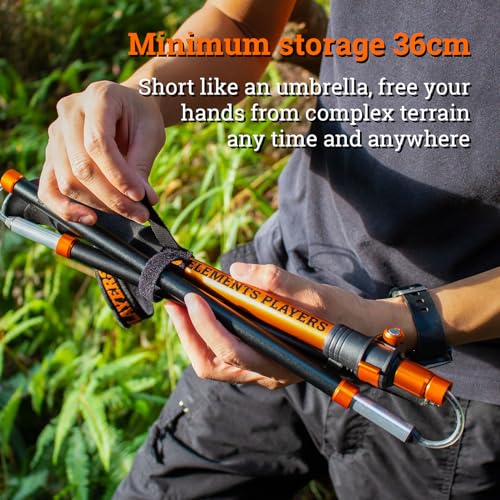 Ultralight & Strong Aviation 7075 Aluminum Trekking Poles (2pcs) - 3-Section Telescopic Shickproof Hiking Sticks with EVA ...