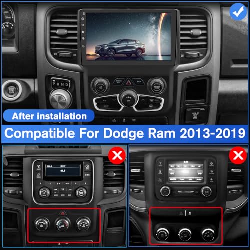 Junsun 2GB+64GB Car Stereo for Dodge Ram 1500 2500 3500 2013-2019, Junsun 9" HD IPS Display, Wireless CarPlay/Android Aut...