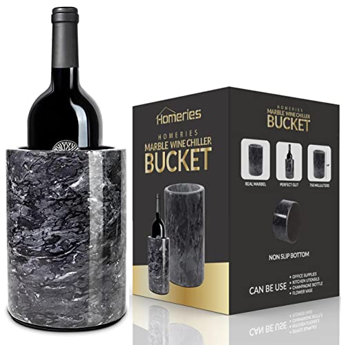 Homeries Marble Wine Chiller Bucket - Wine & Champagne Cooler for Parties, Dinner – Keep Wine & Beverages Cold, Wine Chill...