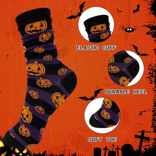 Halloween Socks,Unisex Crew Novelty Socks,Festive Design,Holiday Costume Party Wear
