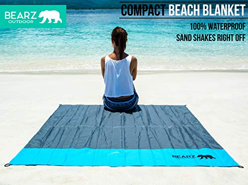 BEARZ Outdoor Pocket Blanket - Beach Blanket Waterproof Sandproof, Picnic Blankets Waterproof Foldable, Lightweight & Comp...