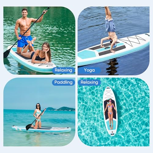 Sweetcrispy Inflatable Stand Up Paddle Board with Premium SUP Paddleboard Accessories,2-in-1 Paddle,Wide Stable Design,No...