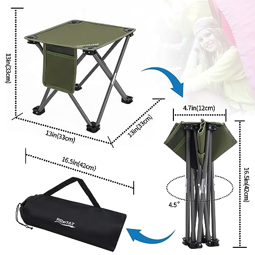 Roptat 2 Pack Camping Stool,Portable Folding Compact Lightweight Stool Seat for Camping Fishing Hiking Gardening Outdoor W...