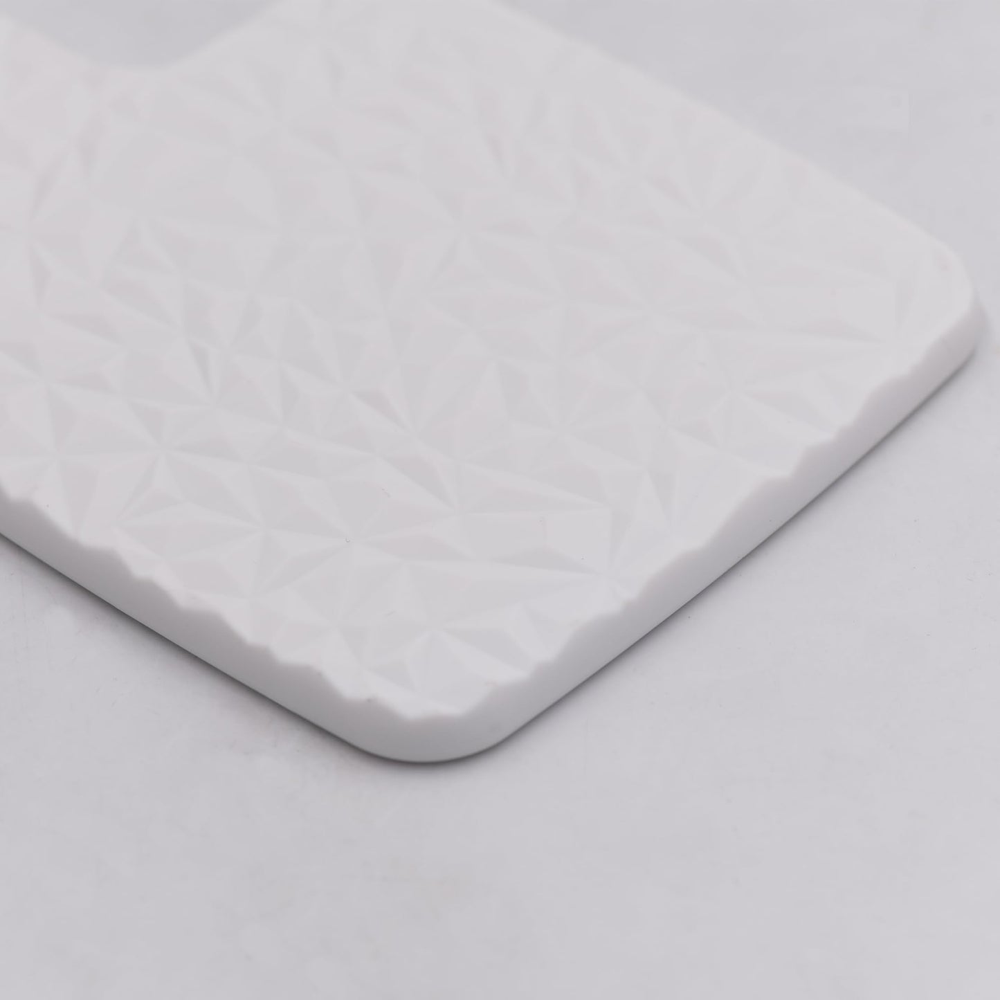 YCHMIR Square Hand Held Mirror Hand Mirror Travel Mirror Diamond Pattern 9 x 5.1 inch White