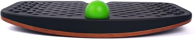 Acdet Balance Board with Slidable Ball, Black Wooden Standing Desk Board for Standing Work, 23.5 x 24 x 12'', Office Work and Muscle Relaxation, Foot Massage Balance Board to Relieve Fatigue, Adult Use up to 300 lbs