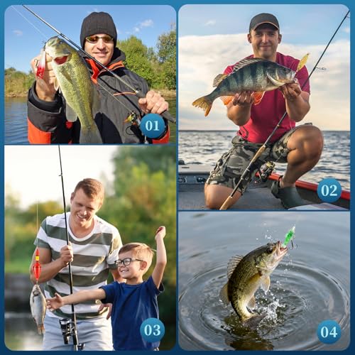 Fishing Advent Calendar 2025 for Men, 24 Days Christmas Countdown Fishing Lure Advent Calendars with Rod Holder, Landing N...