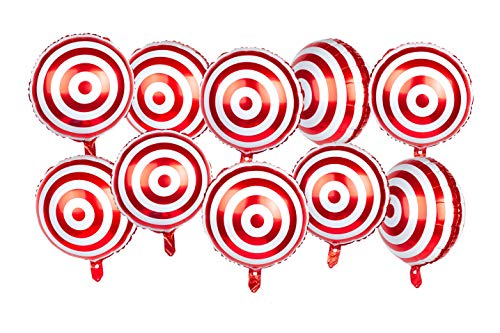 SummitLink Pack of 10 Target Style Balloons PE Helium Foil Balloon Mylar (Round 20'')