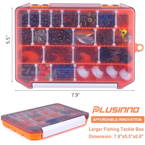 PLUSINNO Fishing Lures Baits Tackle Including Crankbaits, Spinnerbaits, Plastic Worms, Jigs, Topwater Lures, Tackle Box an...