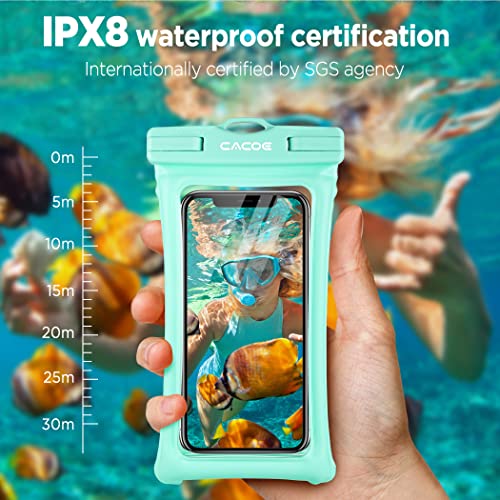 CACOE [Floatable] Floating Universal IPX8 Waterproof Phone case 2 Pack-Up to 7.0",Adjustable Lanyard Phone Pouch,Cellphone...