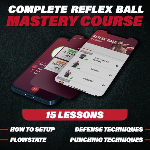 Champs MMA Boxing Reflex Ball Set with Punch Counter App | 4 Balls with Varying Weights, Headband & 4 Spare Strings to Imp...