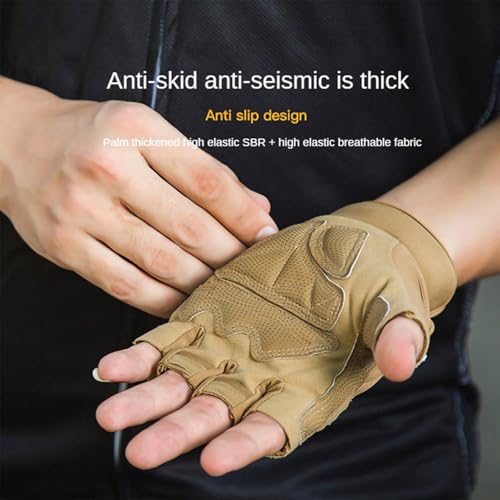 Fingerless Outdoor Gloves Knuckle Protection for Cycling Motorcycle Gloves for Men Women