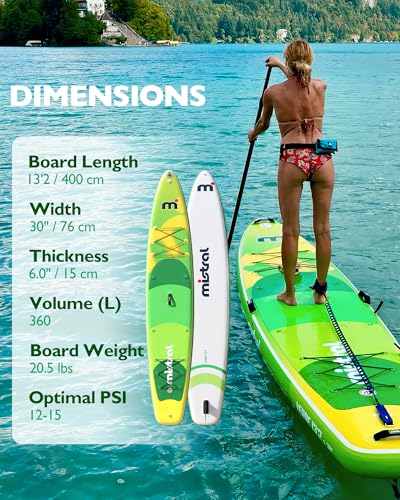 Mistral Stand Up Inflatable Paddle Board Racing & Touring Board 13'2"/ 14' Race Board, Backpack with Wheels, Durable ISUP ...