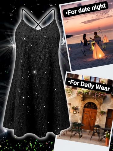 Kaei&Shi Feather Sequin Dress,Spaghetti Strap Backless Sparkly Mini Dresses Women,Sexy Glitter Outfit Birthday Homecoming Nye
