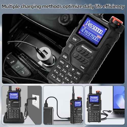 BAOFENG K5Plus Ham Radio 10W Long Range Handheld Rechargeable Walkie Talkies for Adults 5RM NOAA Weather Two Way Radio Copy Frequency with Programming Cable Speaker Mic,Type-C Charging,2 Pack
