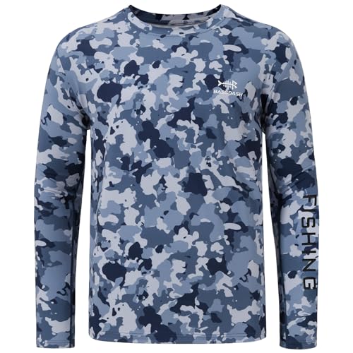 BASSDASH Men’s Camo Fishing Shirts UPF 50+ Long Sleeve Quick Dry Lightweight T-Shirts for Outdoor Hiking Kayaking FS37M