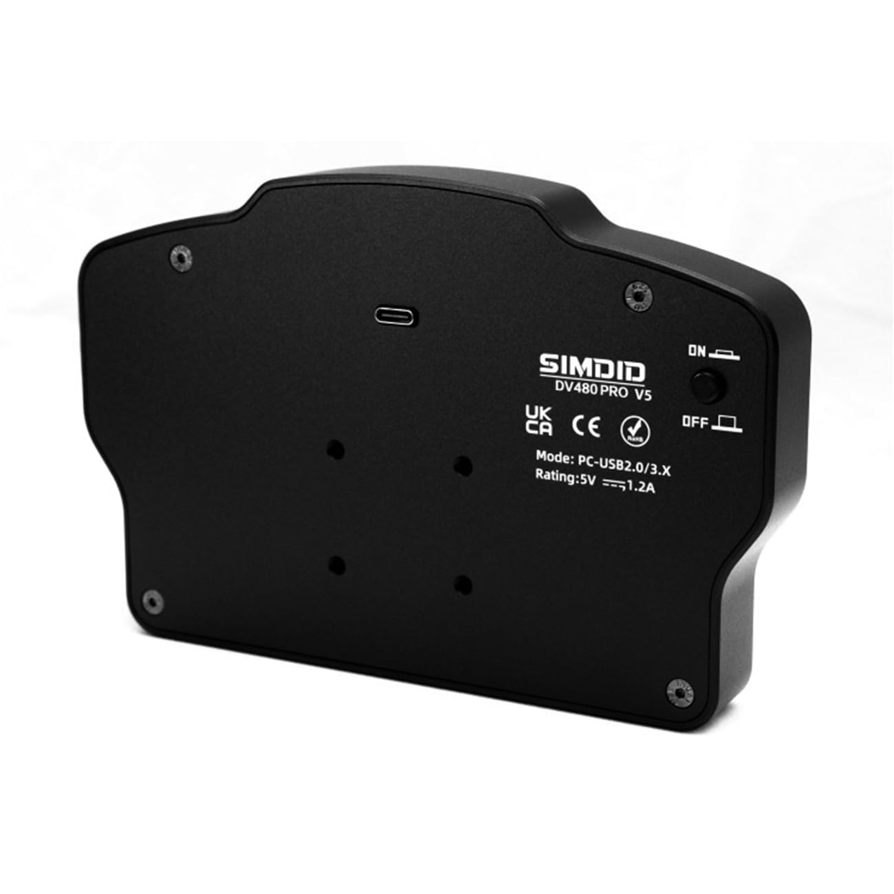 DV480 Pro V5 SimRacing Dashboard-DDU-Display Sim Racing Dash with 5" Screen & 16 RGB LEDs for Simulation Racing Games Accessories include Bracket for Wheel Base, Compatible with all DD bases
