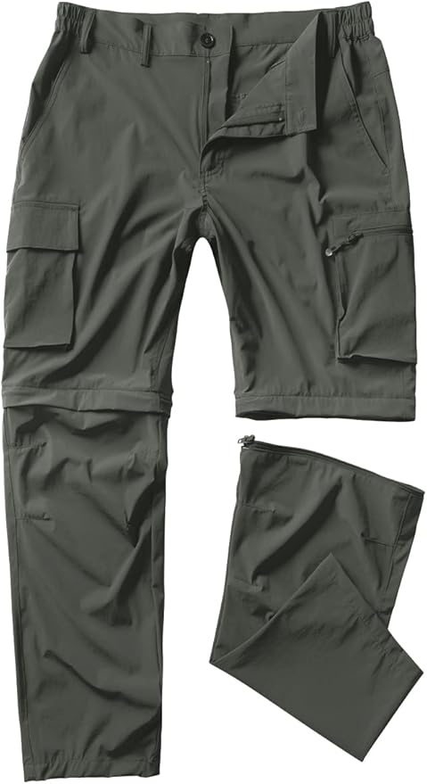 Gash Hao Mens Hiking Convertible Pants Outdoor Waterproof Quick Dry Zip Off Lightweight Fishing Pants