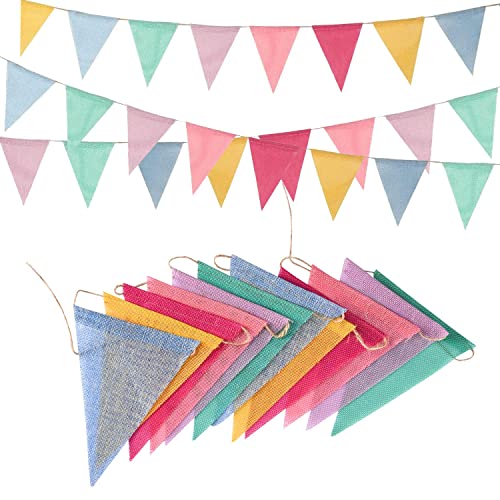 Pennant Banner Flags Pastel - GREATRIL Colorful Triangle Banners for Birthday Easter Classroom School Carnival Garland Out...