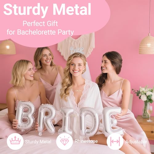 Papoopy 3Pcs Bride to Be Headband with Sash and Veil for Bachelorette Party Decorations, Bridal Shower Accessories for Gif...