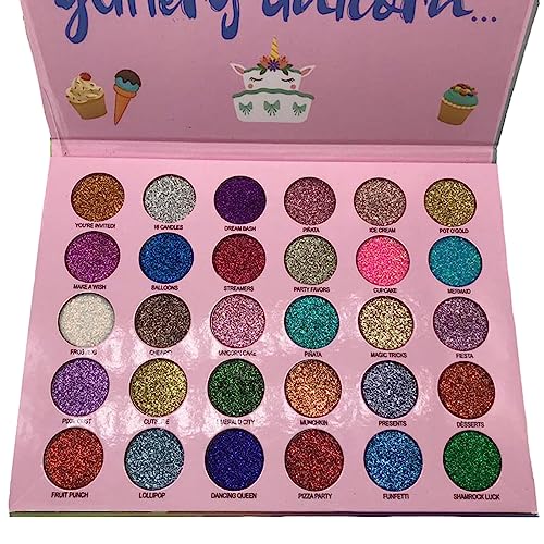 ABELYN Long Lasting Glitter Eyeshadow Palette Makeup 30 Colors High Pigment Shining Shimmer Eye Pressed Powder Cosmetics B...