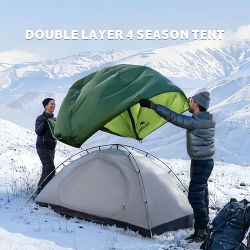 Naturehike 4 Season Tent,Waterproof 2 Person Backpacking Tent, Four Season Tents for Cold Weather Winter Camping
