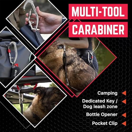 GPCA Multi-Tool Carabiner Clip D Ring Key Chain - Heavy Duty Key Clip for Keys, Small Carabiner Clip, Carabiner Heavy Dut...