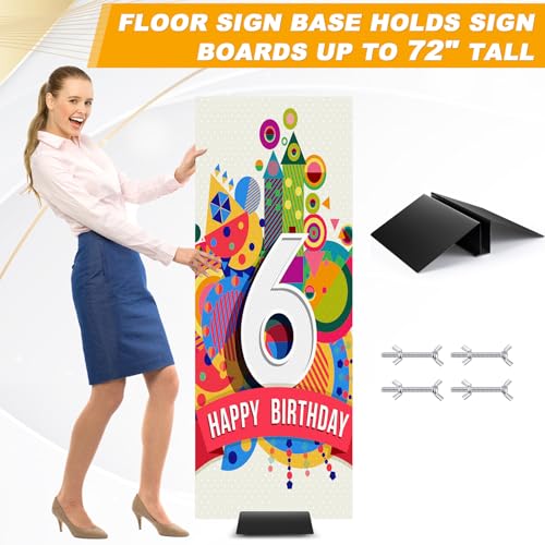 Blulu 1 Pcs Metal Floor Sign Stand Holder M Mount Holder Graphic Floor Standing Display Stand for Composite Foam Board, Ac...