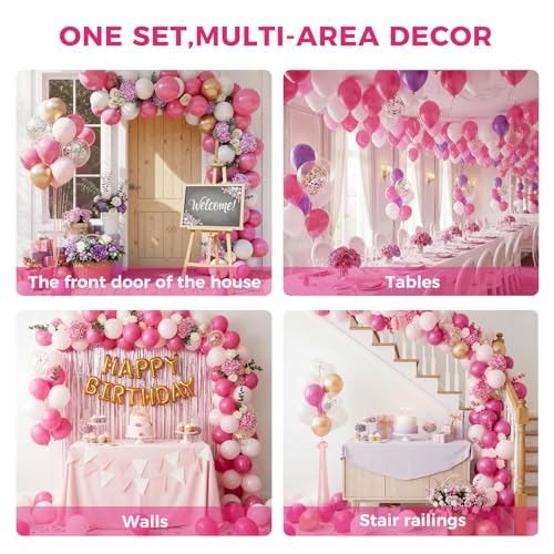 LovesTown 110PCS Latex Balloons 12inch Party Balloons Arch with Ribbon for Birthday Baby Shower Wedding Party Decorations ...