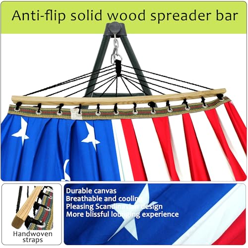 Tranquillo Sturdy Steel Hammock with Stand Premium Cotton Canvas Hammock, 600 lbs Capacity Hammock Stand Folding, Portable...