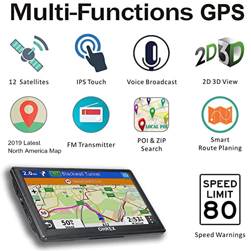 OHREX N900 GPS Navigator for Car, 9 inch Truck GPS Commercial Drivers, Trucker GPS for Semi Truck 2025, Latest 2026 Map wi...