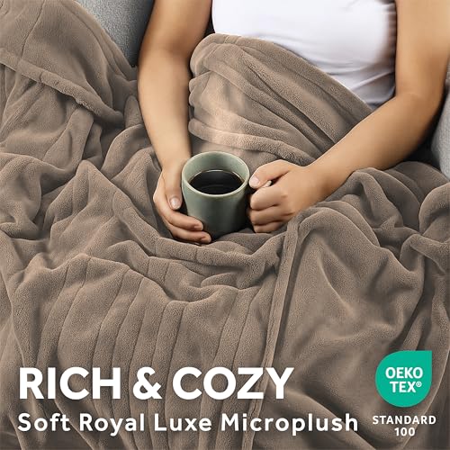 Sunbeam Electric Royal Luxe Microplush Heated Blanket, 12 Heat Settings, 12-Hour Auto Shut-Off, Fast Heating, Warm & Cozy,...
