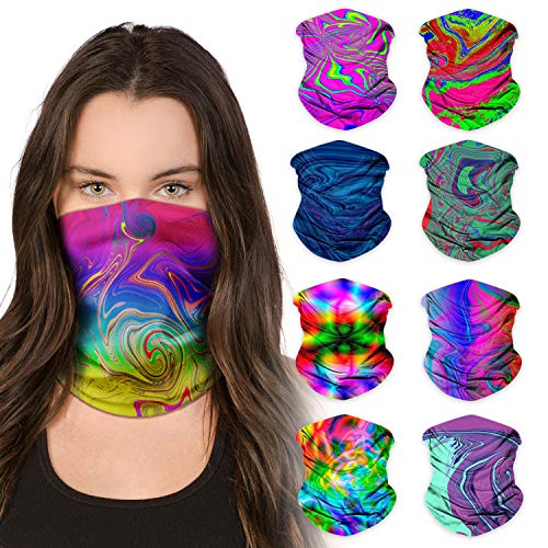 Sojourner Neck Gaiter, Bandana, Buff (9 Pack) - Face Cover for Men, Women, and Teens - Neck Warmer UV Sun Protection Gator