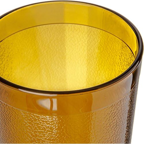 Carlisle FoodService Products Stackable Tumbler Plastic Tumbler with Pebbled Exterior for Restaurants, Catering, Kitchens, Plastic, 13.4 Ounces, Amber, (Pack of 72)