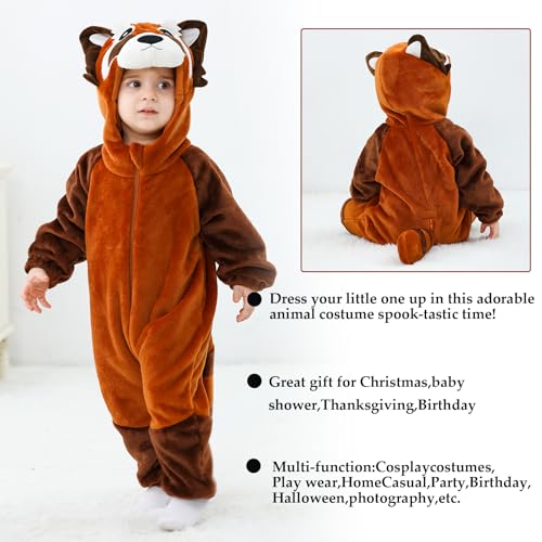 TONWHAR Infants Toddlers Halloween Cosplay Outfit Kids' Raccoon Costume Playwear