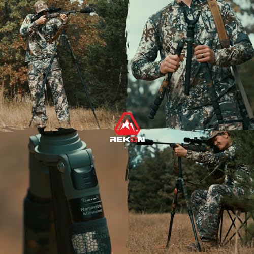 Rekon Gear CFS-1 Ultra-Light Carbon Fiber Shooting Sticks with Non-Marring 360° Y-1 Yoke, Camo Leg Wraps, Twist Lock Legs,...
