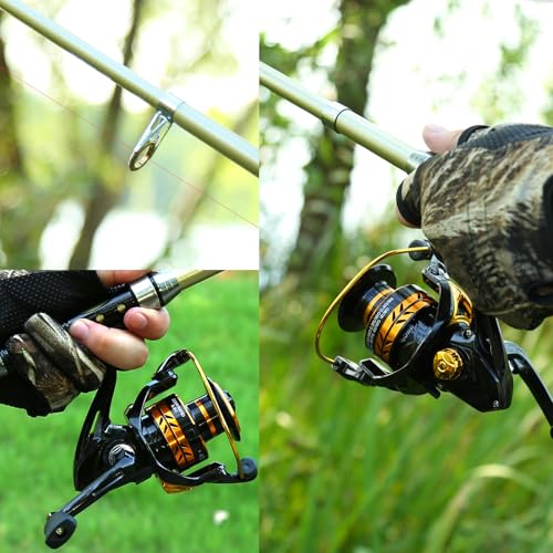 KecchKrezing Telescopic Fishing Rod and Reel Combo – Collapsible 5.9ft Fishing Pole with Spinning Reel & Carry Bag, Travel...