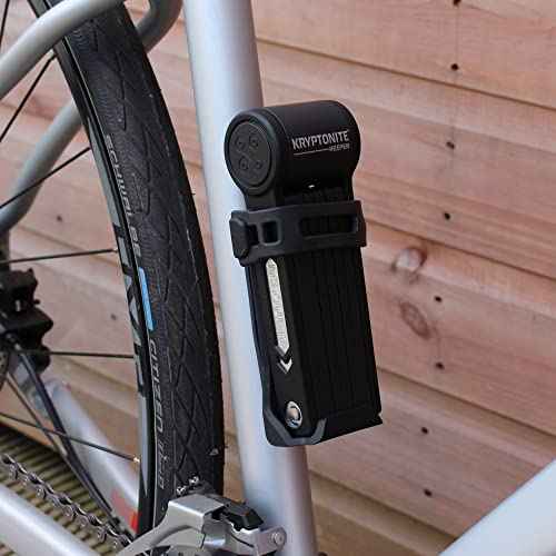 Kryptonite Keeper Mini Folding Bike Lock, Compact Lightweight High Security Anti-Theft Foldable Bicycle Lock with 2 Keys and Mount for E-Bikes Scooter Road Mountain Bikes, 80cm (31.5 in)