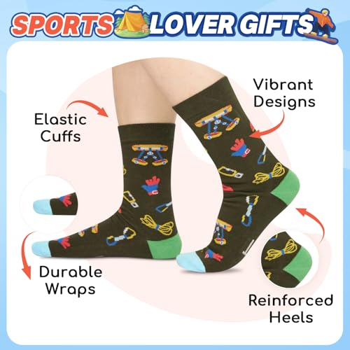 Zmart Sports Gifts for Men Women - Swim Climbing Yoga Gym Socks for Runner Skateboarder