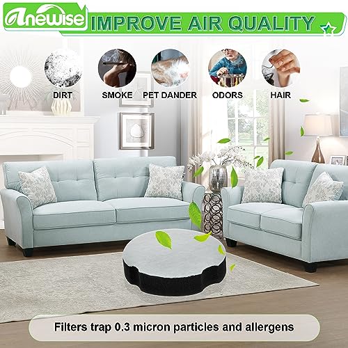 Anewise 6 Pack Filter Replacement for Bissell Cleanview Compact Turbo 3508 3437F Powerforce Compact Lightweight Upright 21...