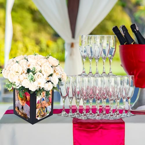 Tongnian 12 Pcs Picture Centerpieces for Table - 6 Inch Photo Display Frame & Hollow Picture Props Box for Congrats Grad D...
